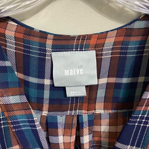 Maeve Anthropologie Sz Sm plaid shirt long sleeve - Picture 4 of 4